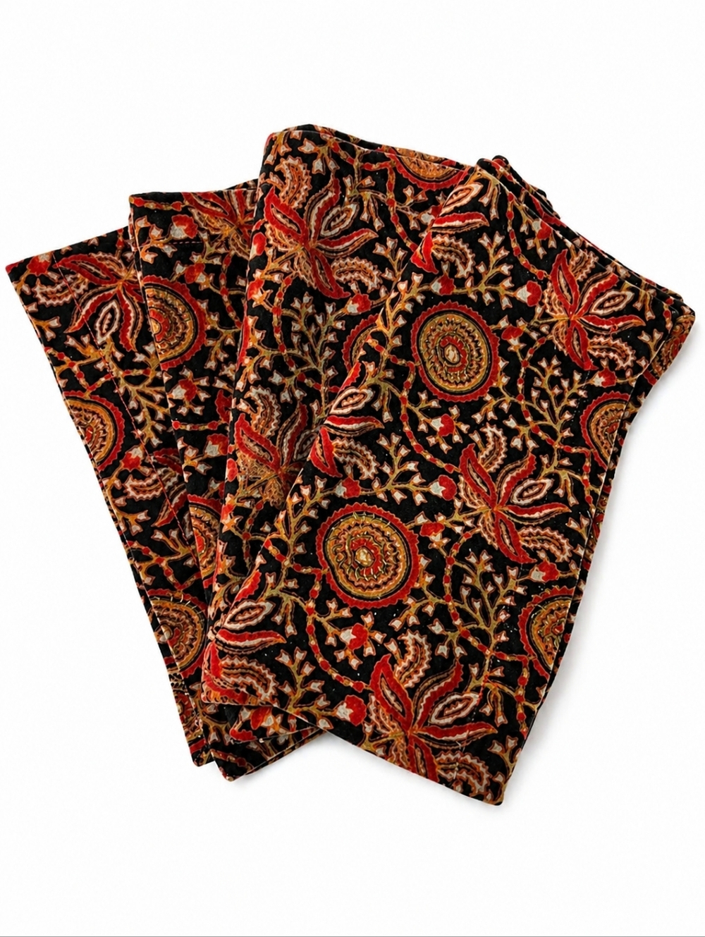 Crate & Barrel Rajasthan Napkin Set (4) – Block Print Medallion Cotton